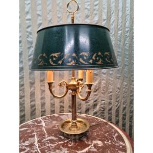 Gilded Bronze Bouillotte Lamp In Empire Style, Early 20th Century. 