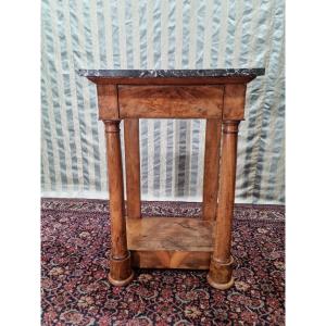 Small Walnut Console, Empire, 19th Century. 