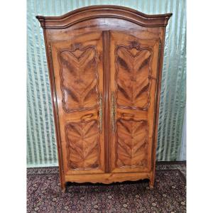 Regency Style Cherry Wood Wardrobe From The 18th Century. 