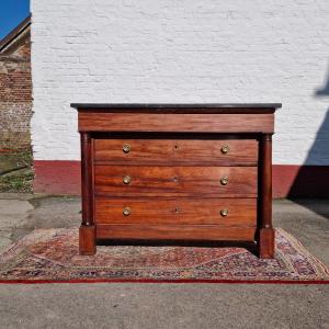 Empire Mahogany Chest Of Drawers, 19th Century. 