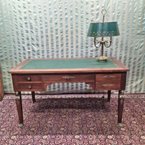 Double-sided Mahogany Desk In The Empire Style, Return From Egypt, From The 1900s