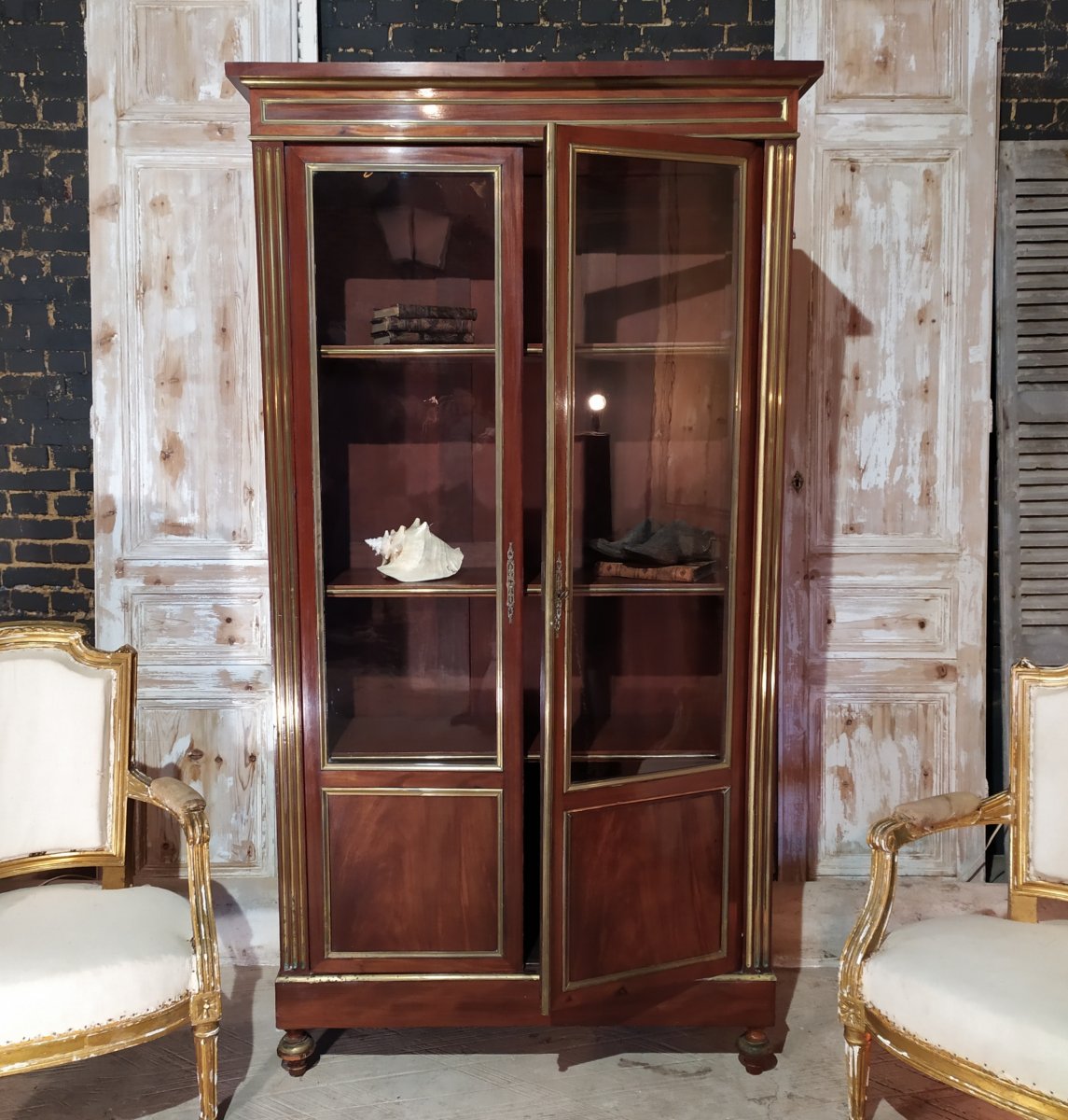 Louis XVI Style Bookcase In Mahogany