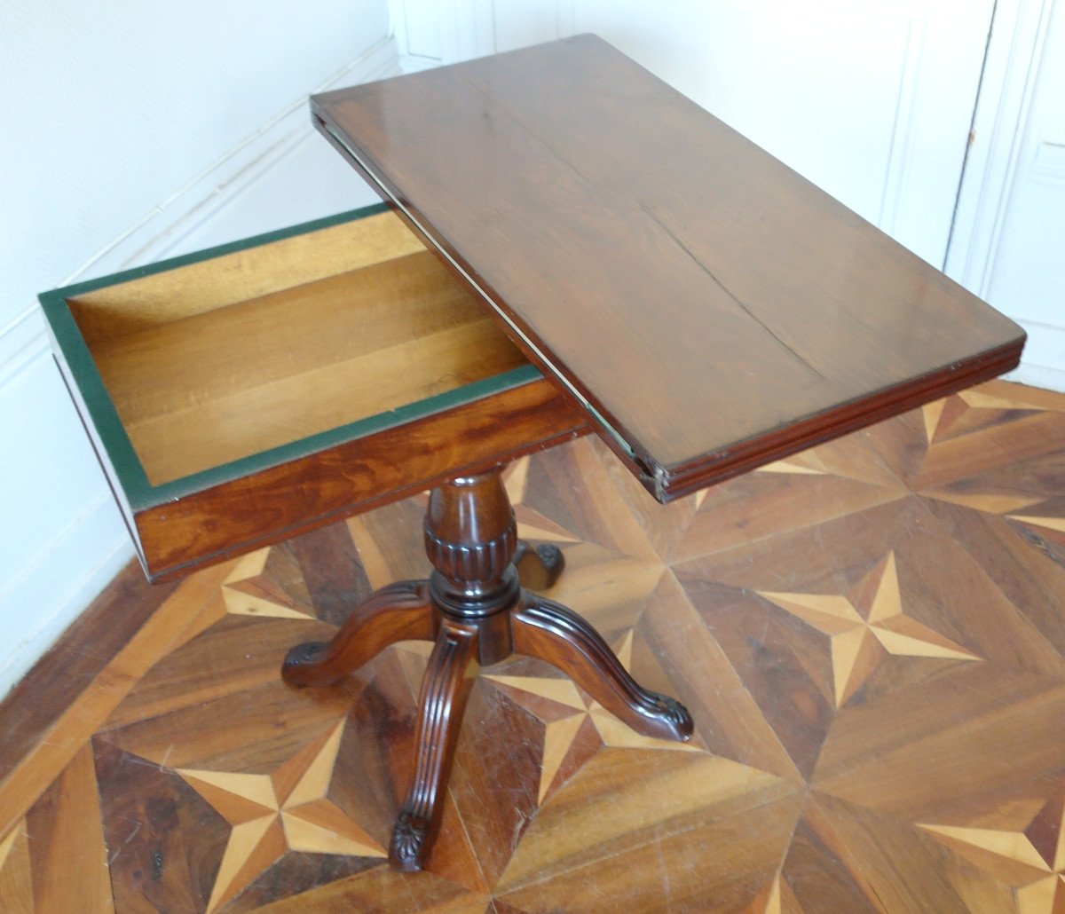 Georges-Alphonse Jacob Desmalter - Table De Jeu En Acajou d'époque Empire - estampillée-photo-3