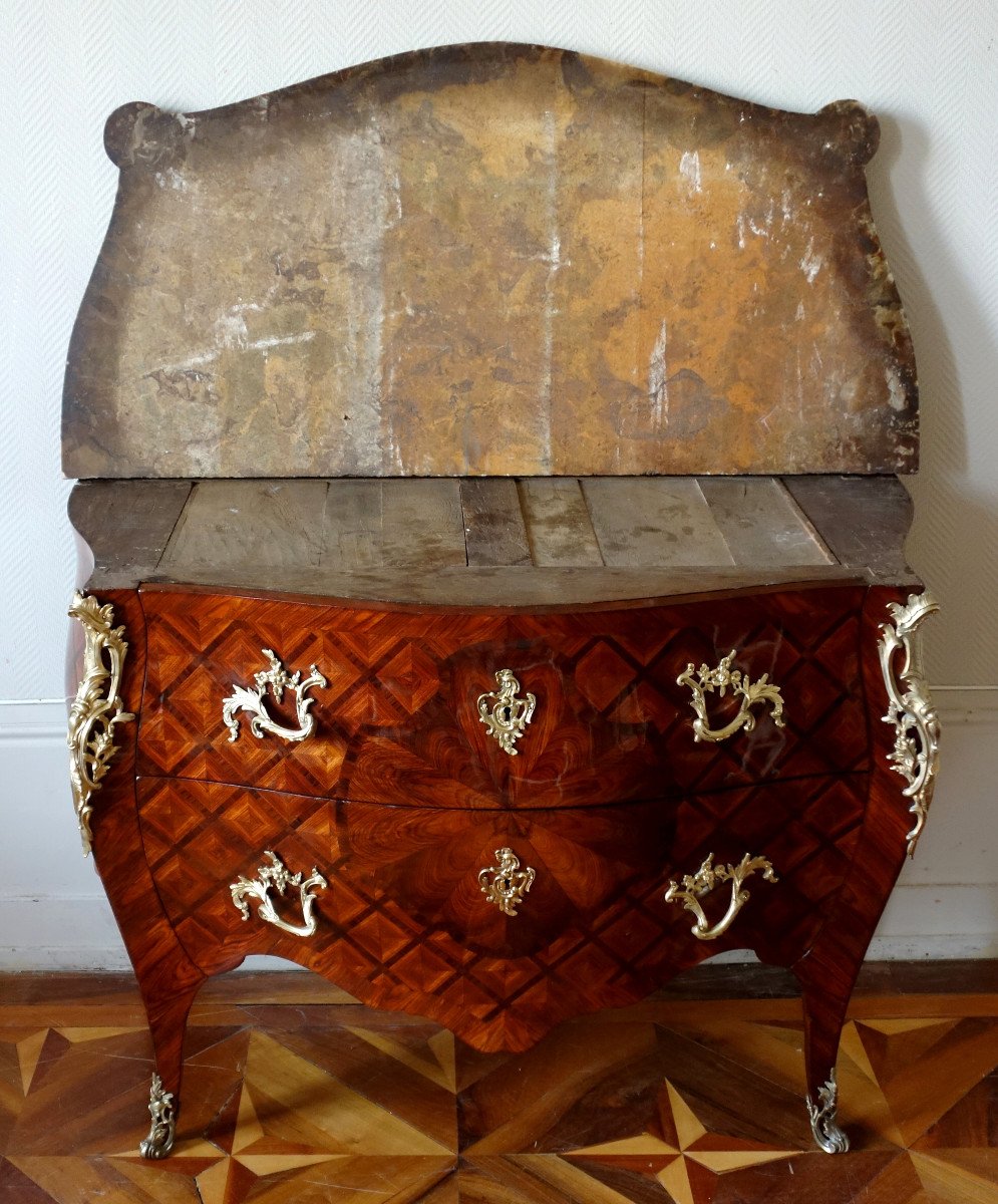 Louis XV Commode In Violet Wood Marquetry-photo-6