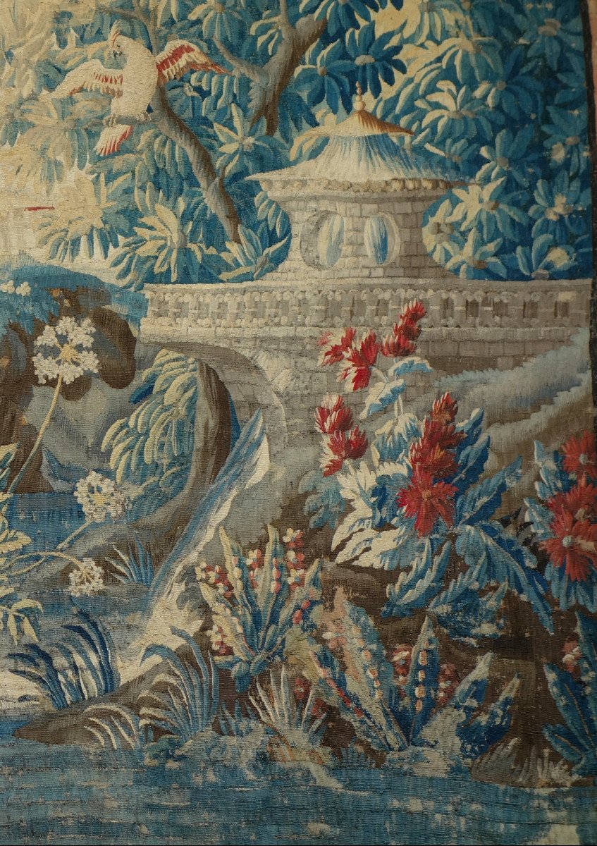 Grde Tapisserie d'Aubusson d'époque Louis XV La Pagode Chinoise d'Après Pillement 268x340cm-photo-2