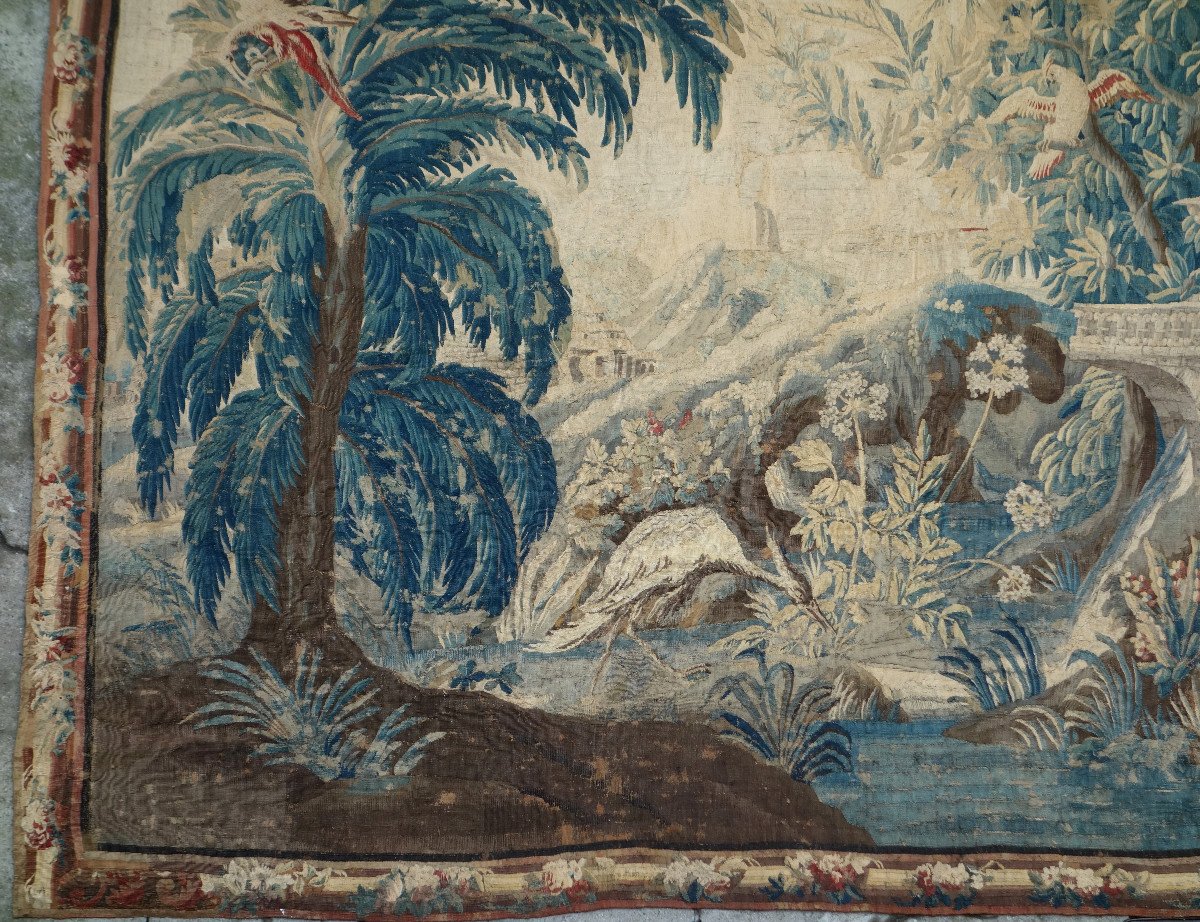 Grde Tapisserie d'Aubusson d'époque Louis XV La Pagode Chinoise d'Après Pillement 268x340cm-photo-4