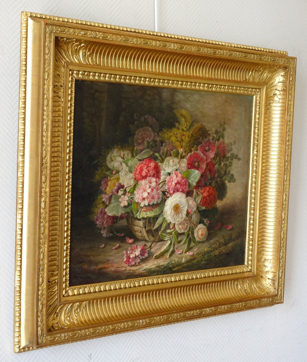 Large Flowers Painting - Oil On Canvas Signed Clement Gontier - Circa 1900 -  - 96.5cm X 77cm-photo-3