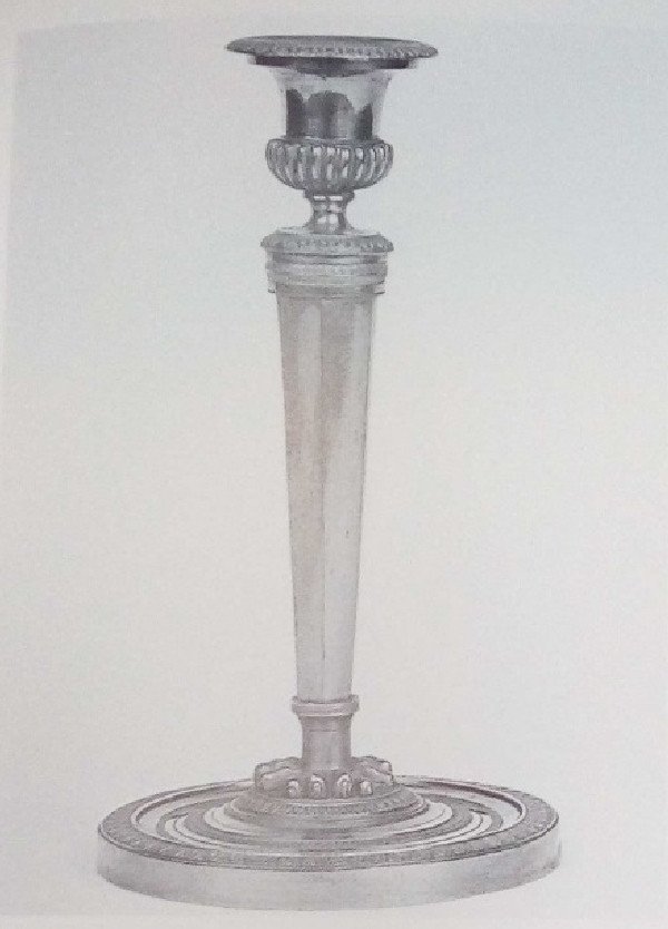 Ravrio - Pair Of Consulate Candlesticks - Empire In Silver Bronze, Early Nineteenth Century-photo-7