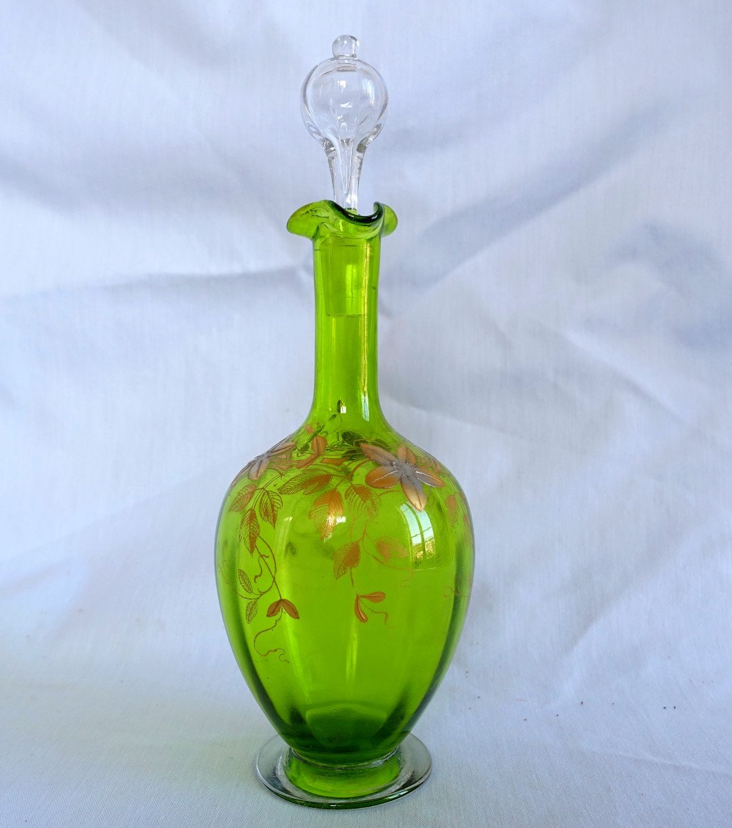 Petite bouteille en verre verte de 16 cm - ABH-Deco