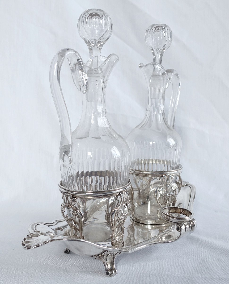 Paris 1777 - Sterling Silver Oil And Vinegar Set, Louis XV - Louis XVI Period, 18th Century-photo-3