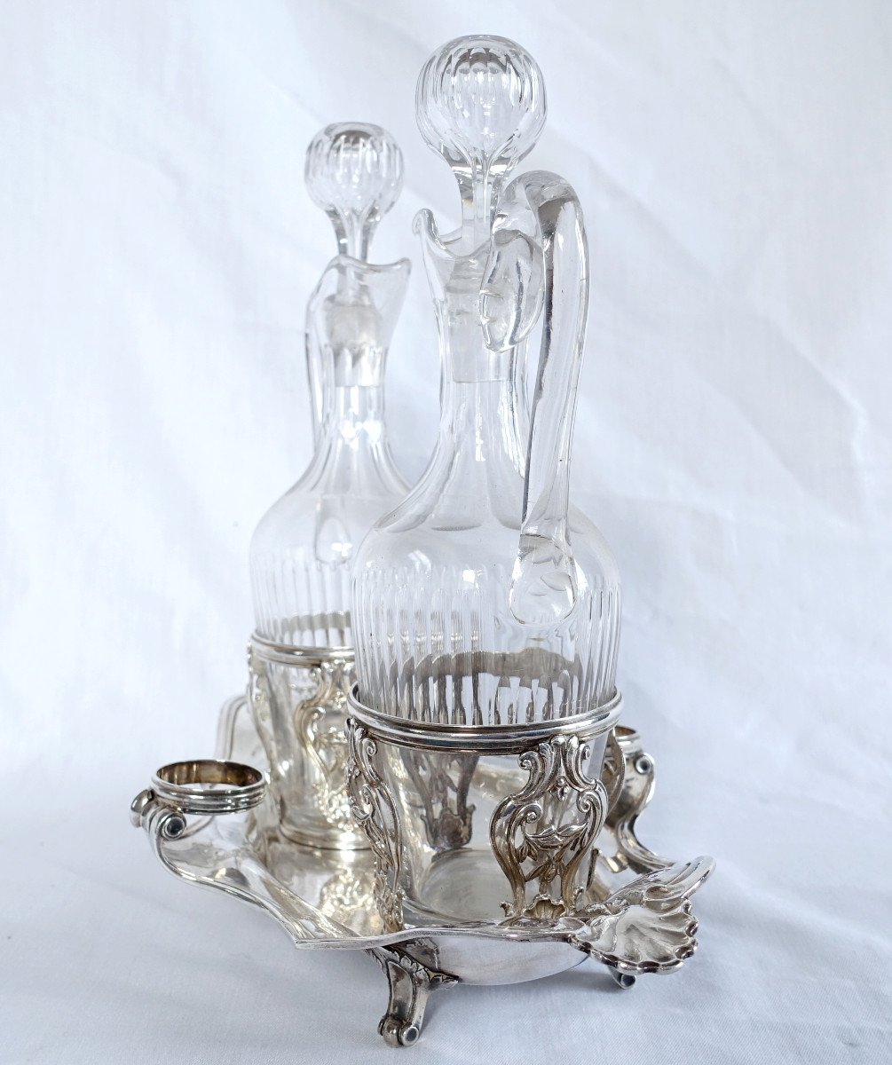 Paris 1777 - Sterling Silver Oil And Vinegar Set, Louis XV - Louis XVI Period, 18th Century-photo-4