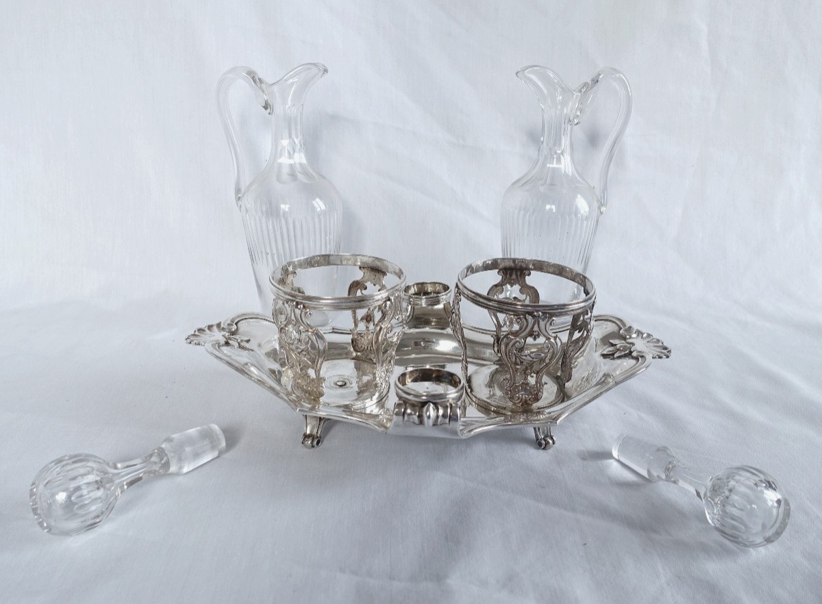 Paris 1777 - Sterling Silver Oil And Vinegar Set, Louis XV - Louis XVI Period, 18th Century-photo-1