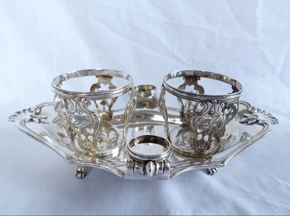 Paris 1777 - Sterling Silver Oil And Vinegar Set, Louis XV - Louis XVI Period, 18th Century-photo-4