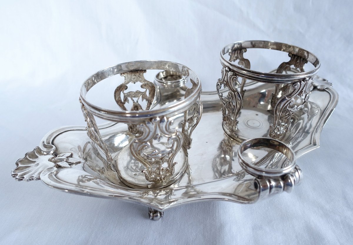 Paris 1777 - Sterling Silver Oil And Vinegar Set, Louis XV - Louis XVI Period, 18th Century-photo-5