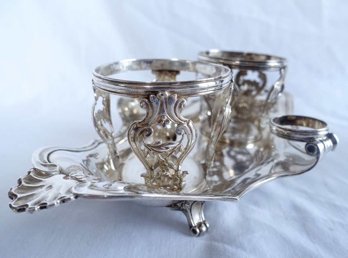 Paris 1777 - Sterling Silver Oil And Vinegar Set, Louis XV - Louis XVI Period, 18th Century-photo-6