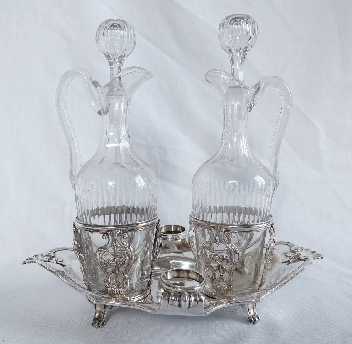 Paris 1777 - Sterling Silver Oil And Vinegar Set, Louis XV - Louis XVI Period, 18th Century