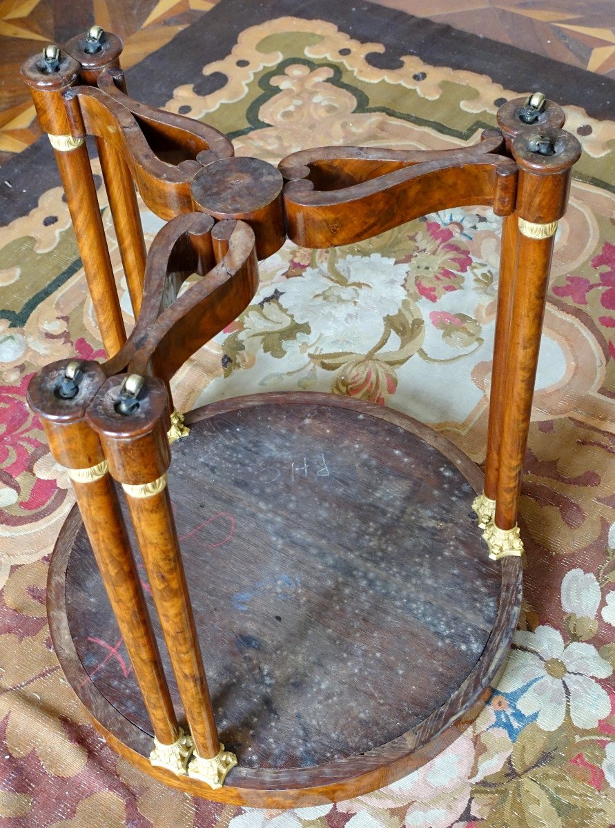 Guéridon Table à Thé Empire En Acajou Et Bronze Doré Attribué Sébastien Youf-photo-4