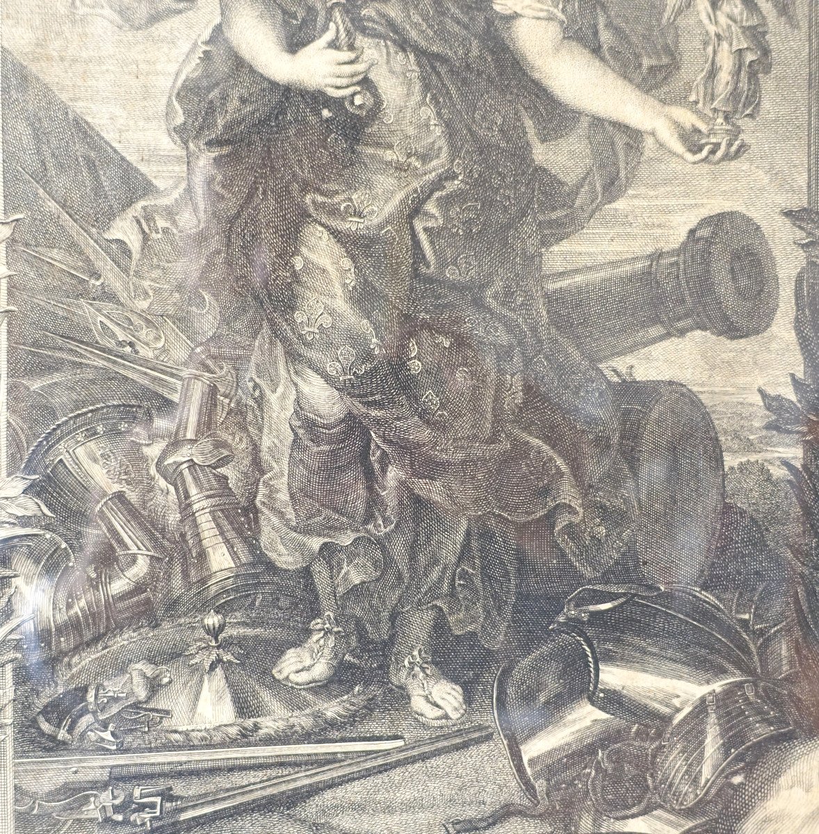 Royalist Engraving From The Louis XIII Period - Allegory Of The Kingdom Of France From The 17th Century-photo-4