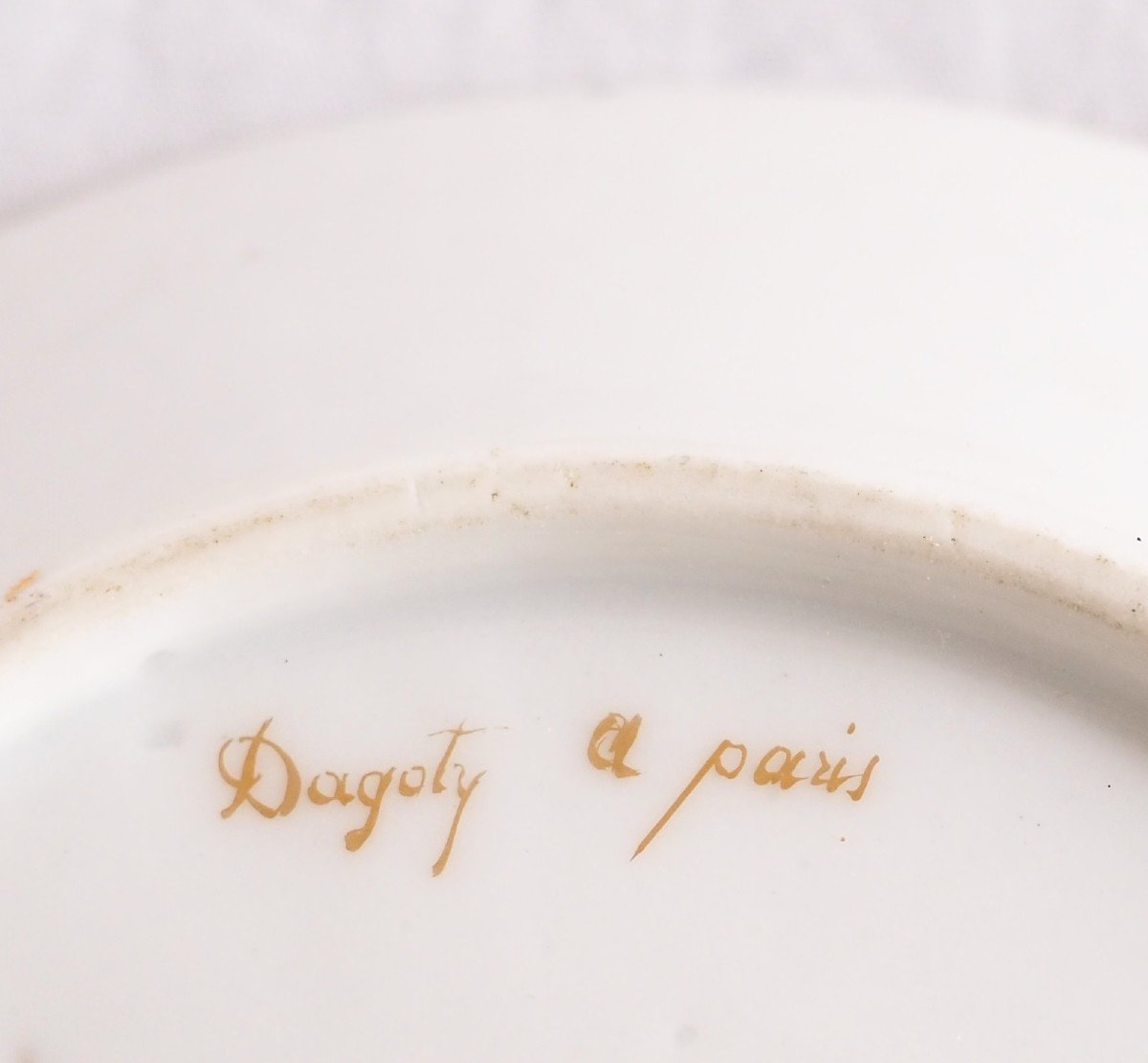 Dagoty - Série De 4 Tasses à Café De Forme Litron En Porcelaine De Paris époque Empire-photo-7