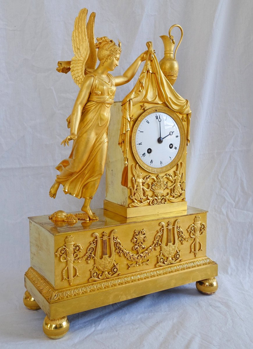 Empire Period Ormolu Clock - Allegory Of Daybreak Or Morning-photo-2