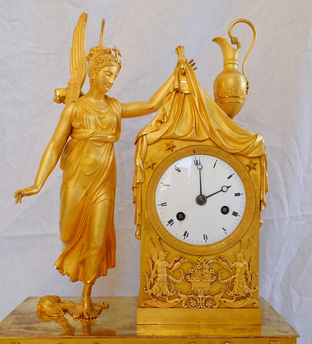 Empire Period Ormolu Clock - Allegory Of Daybreak Or Morning-photo-3