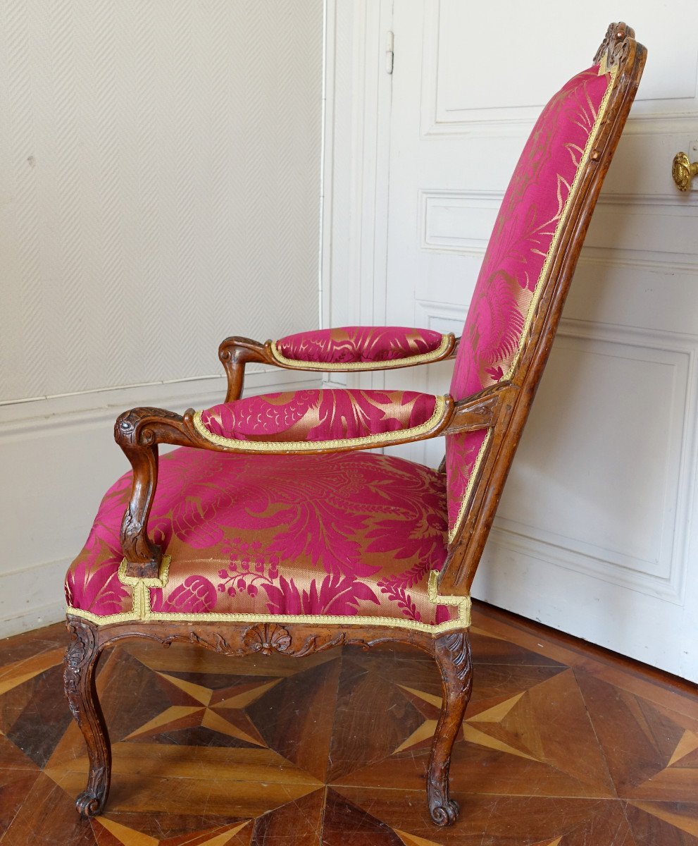 Grand Fauteuil d'époque Louis XIV Régence - Vers 1710-1720 En Bois Très Finement Sculpté-photo-4