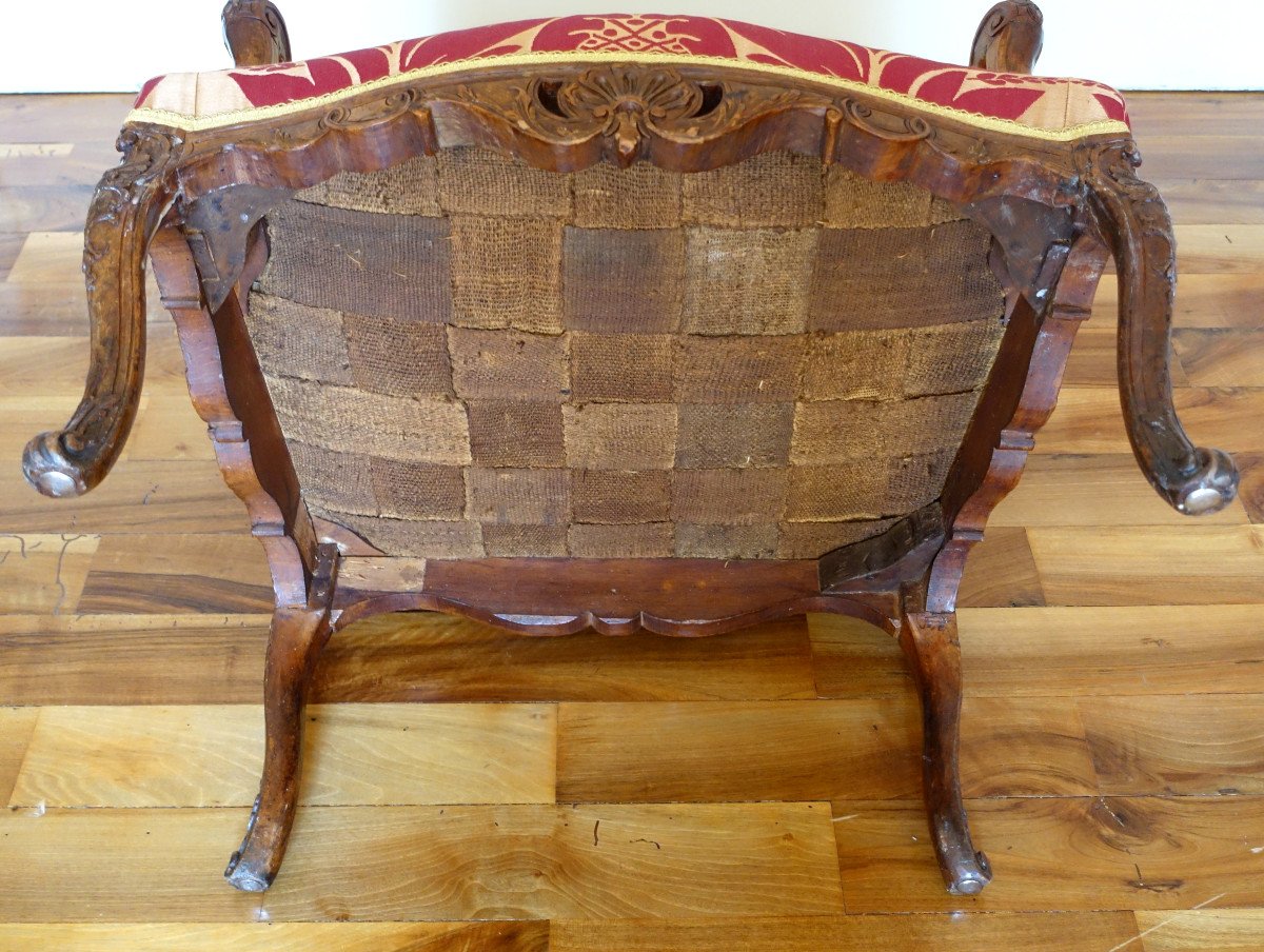 Grand Fauteuil d'époque Louis XIV Régence - Vers 1710-1720 En Bois Très Finement Sculpté-photo-8