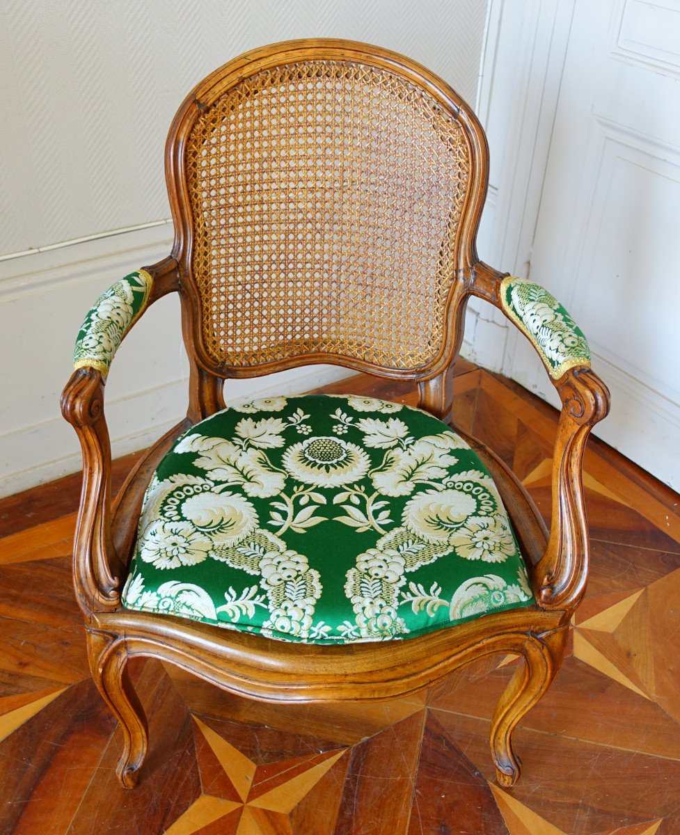 Sulpice Brizard Paire De Fauteuils Cannés d'époque Louis XV-photo-4