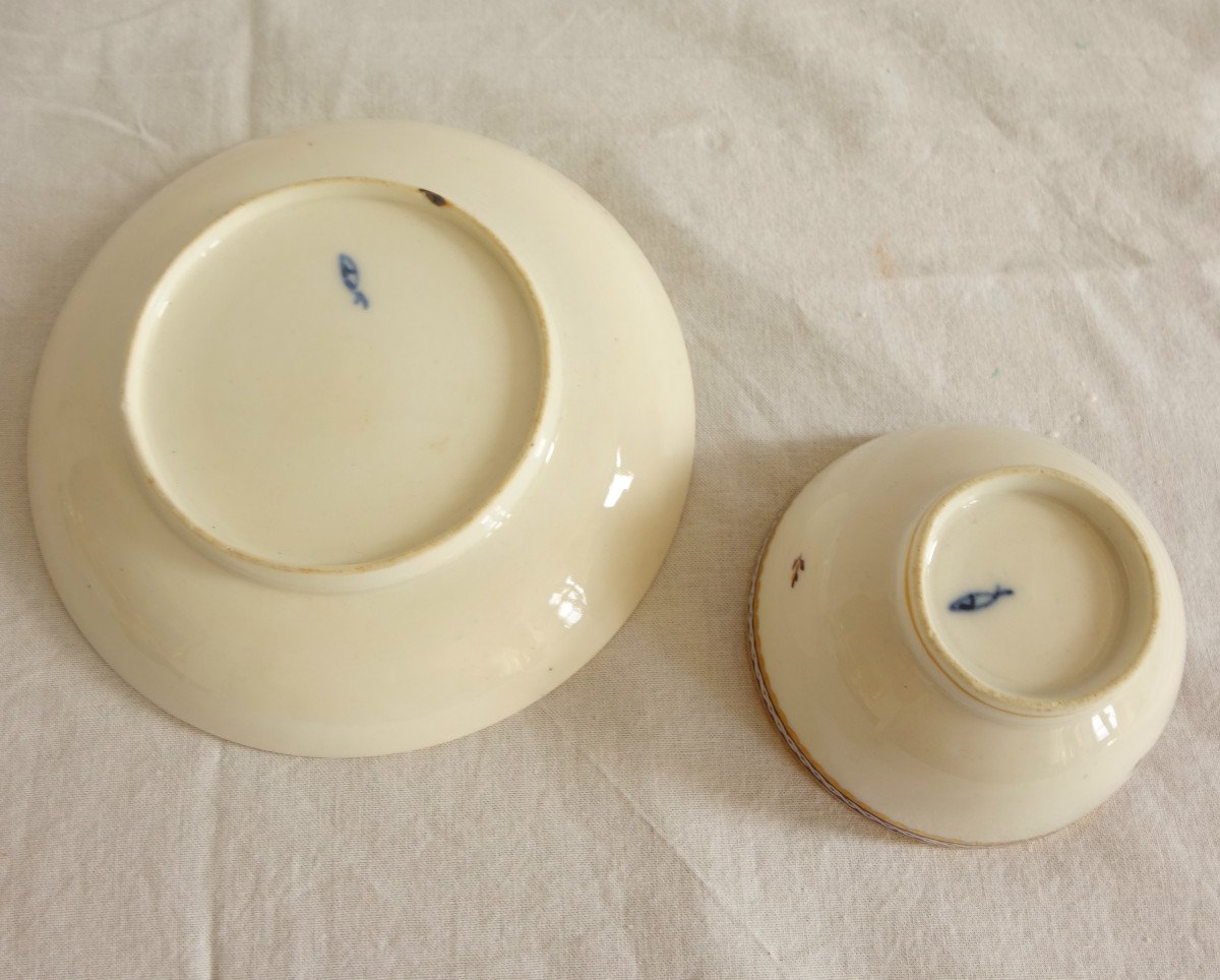 Nyon - Pair Of Porcelain Tea Coffee Cup Bowls - Late 18th Century-photo-4