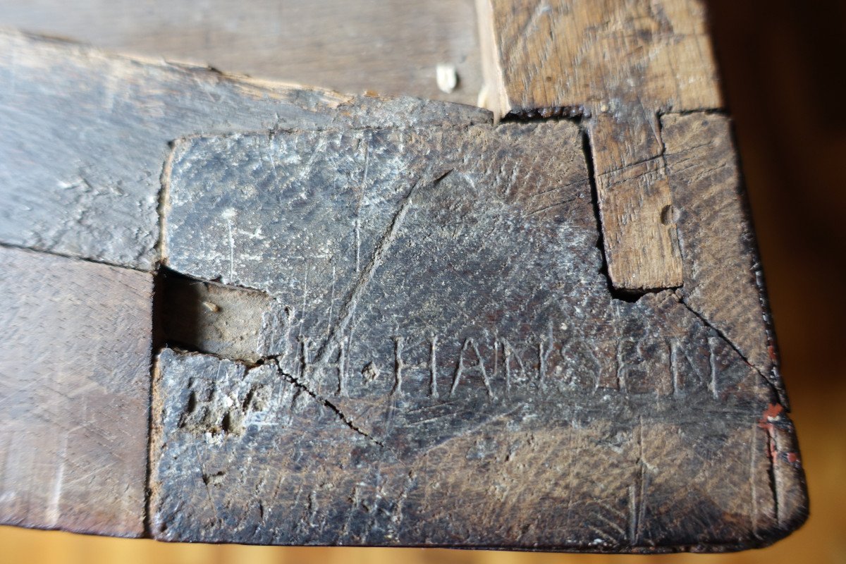 Hubert Hansen - Commode d'époque Louis XV En Plaquage De Satiné - Estampille-photo-7