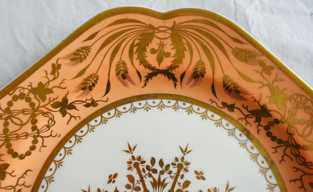 Manufacture Spode - Paire d'Assiettes à Gateaux En Porcelaine Mandarine Et Or - Circa 1820-photo-2