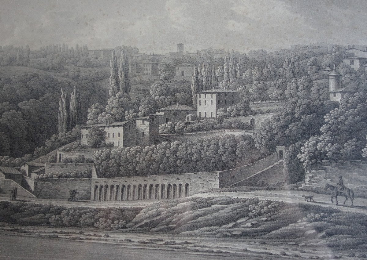 The Attics Of A Castle - Suite Of 4 Large Engravings Around Lyon - Early 19th -photo-1