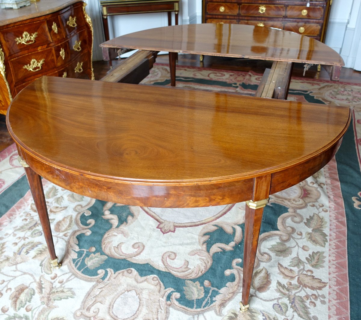 Very Large Louis XVI Style Mahogany Dining Room Table For 20p, Late 19th Century 150x420cm -photo-2