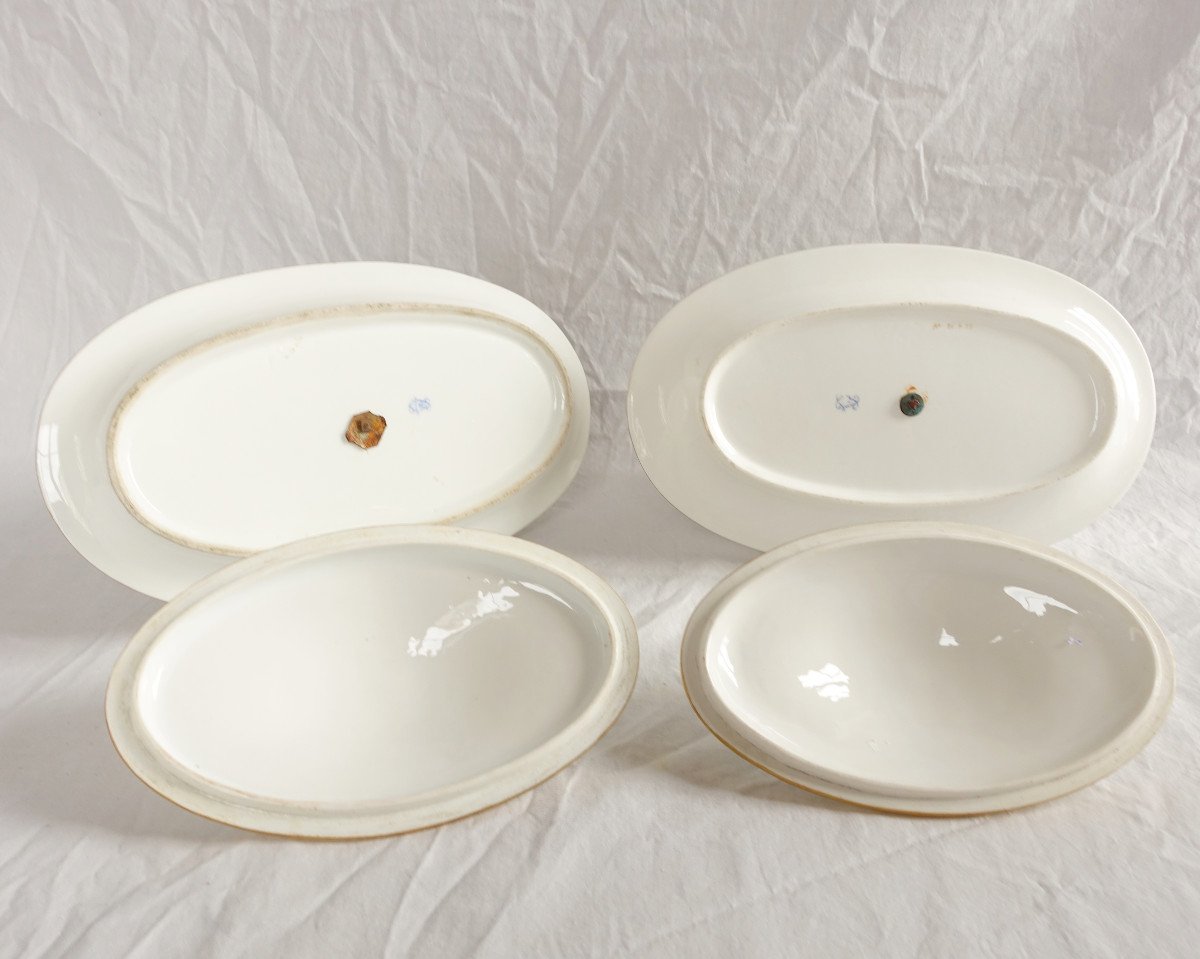 Manufacture De Sèvres - Paire De Saucières En Porcelaine  Blanche Et Or époque  - Signées 1820-photo-1