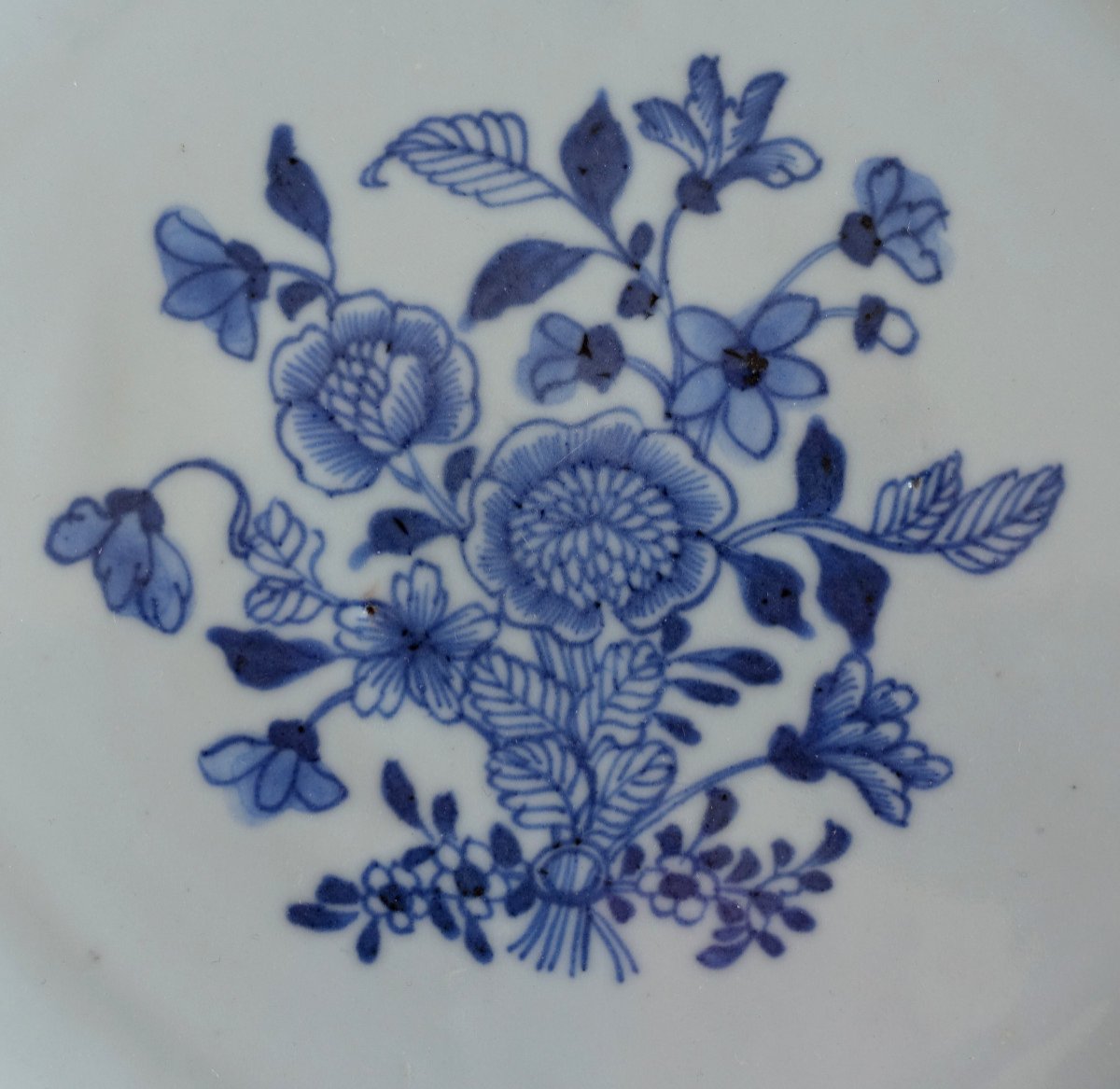 Compagnie Des Indes - Suite De 9 Assiettes En Porcelaine De Chine à Décor Bleu - époque 18e-photo-4