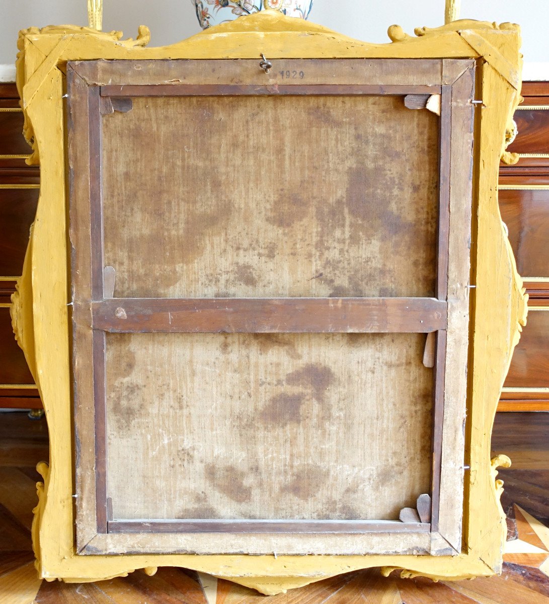 Portrait Of A General Officer From The Louis XV Period In Its Original Frame In Carved And Gilded Wood-photo-5