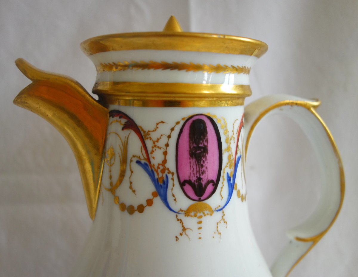 Porcelain Jug / Coffee Pot From The Directoire Consulate Period Late 18th Century - Circa 1800-photo-4