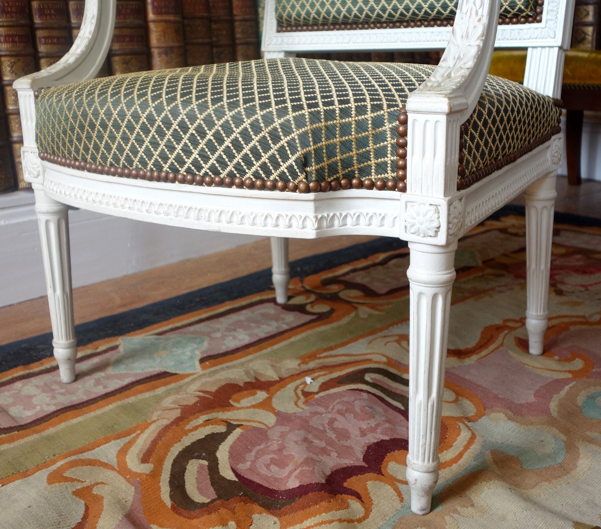 Claude Séné (attribué à) - Fauteuil De Bureau d'époque Louis XVI Recouvert De Crin De Cheval-photo-1