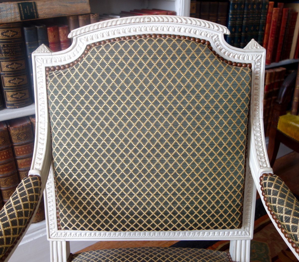 Claude Séné (attribué à) - Fauteuil De Bureau d'époque Louis XVI Recouvert De Crin De Cheval-photo-3