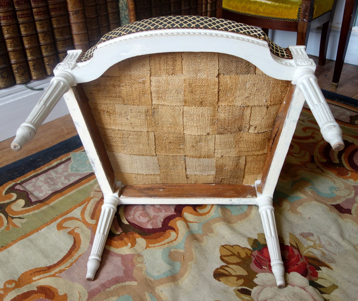 Claude Séné (attribué à) - Fauteuil De Bureau d'époque Louis XVI Recouvert De Crin De Cheval-photo-7