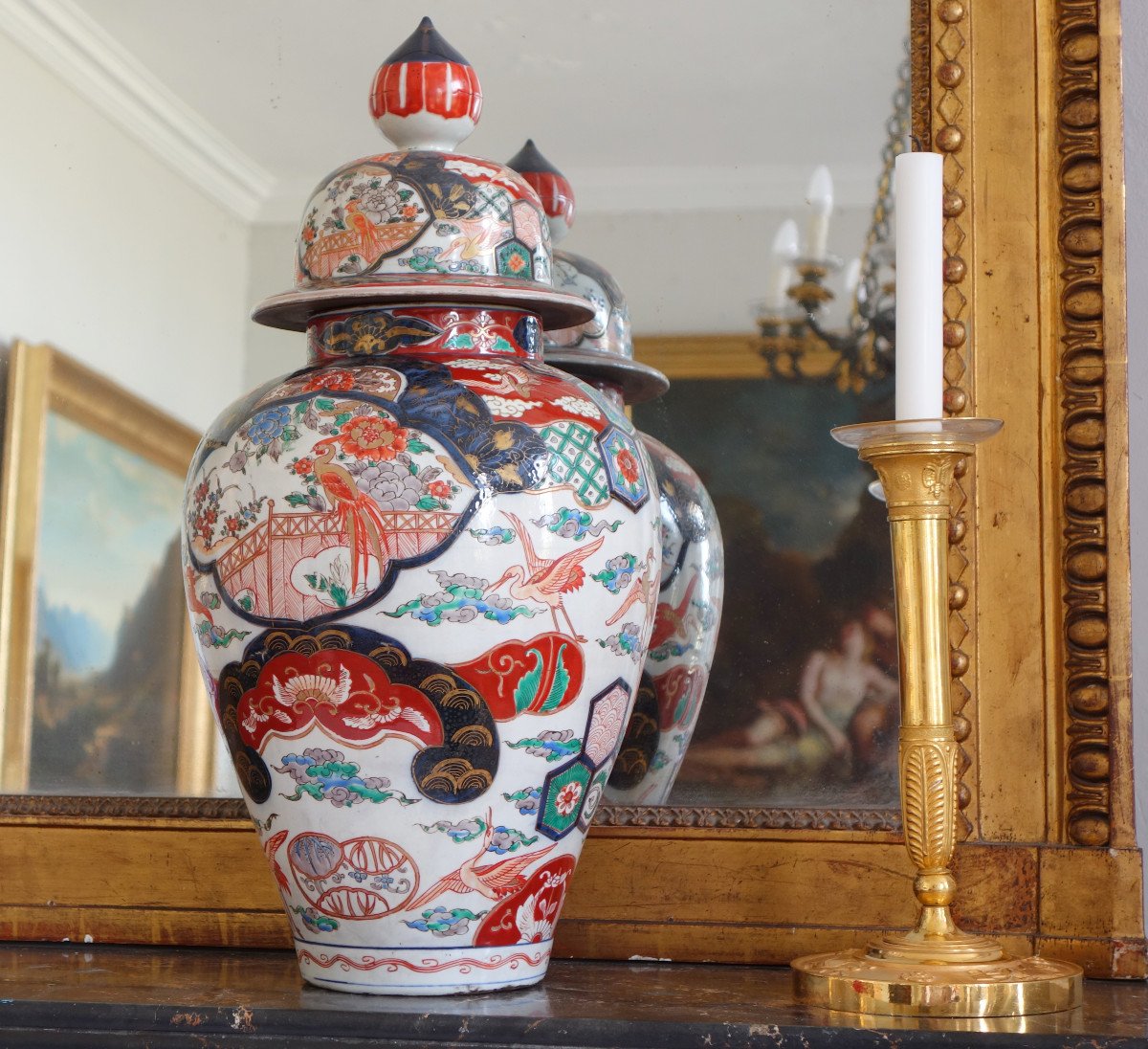 Grande Potiche En Porcelaine Imari, Japon, époque XIXe Siècle - 48cm