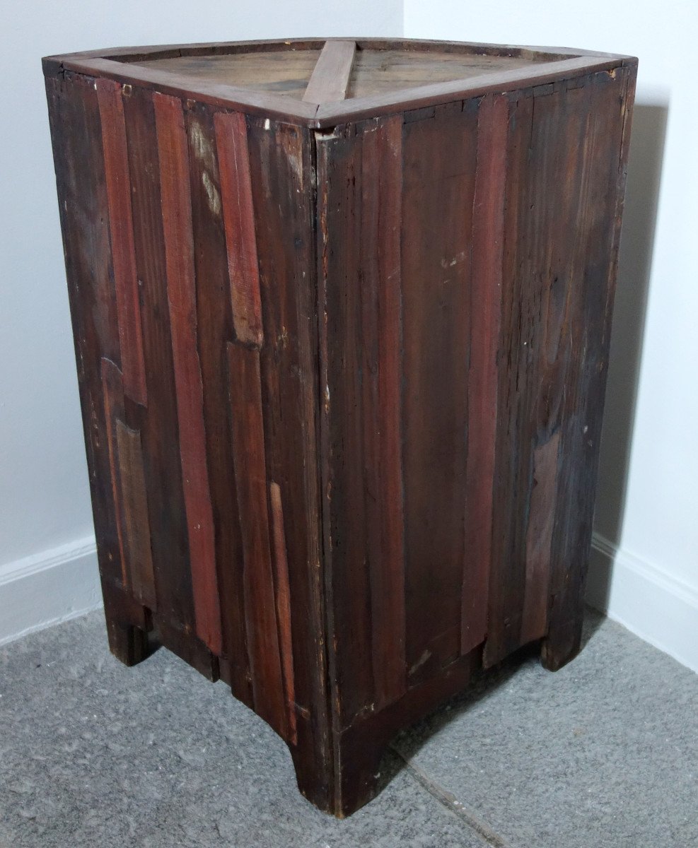   Louis XV Period Corner Cabinet In Violet Wood, Breche d'Alep Marble And Gilded Bronze-photo-6