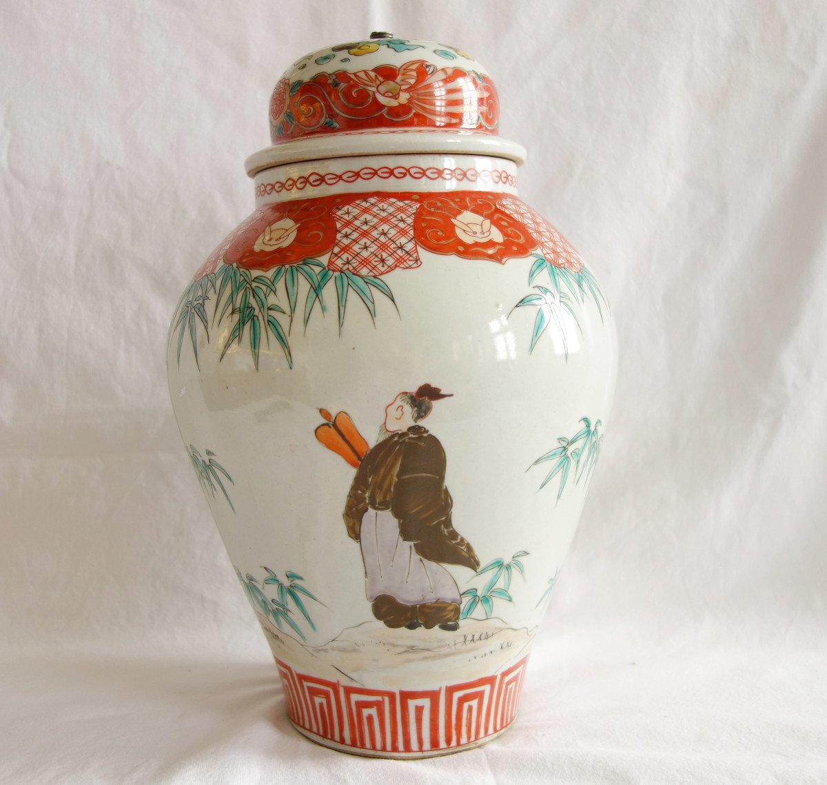 Chinese Porcelain Vase Lamp, Famille Verte-photo-3