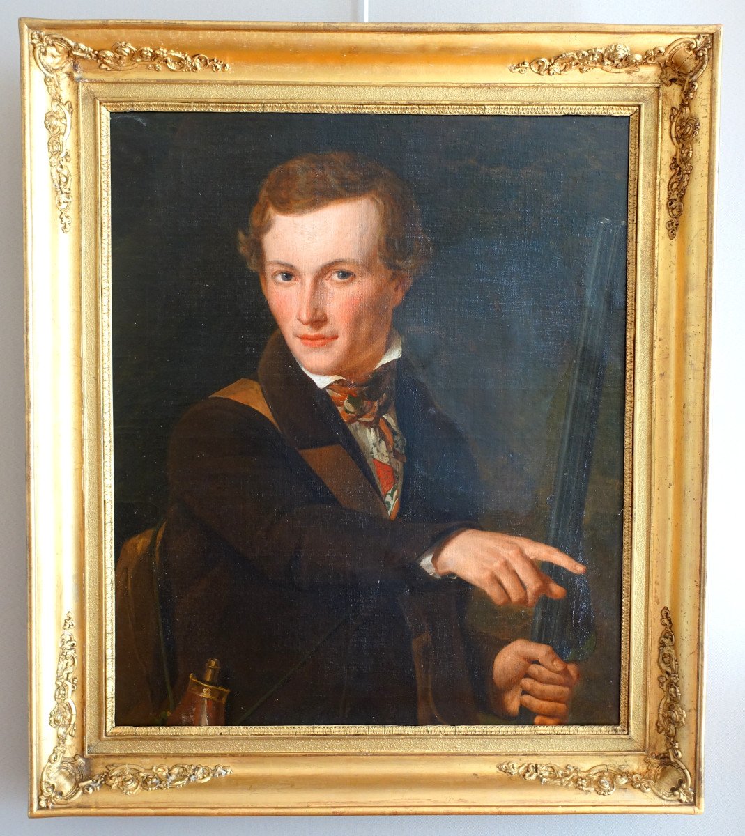 Portrait Of A Hunter, Oil On Canvas, Romantic Period - Circa 1840 - 72 X 84cm