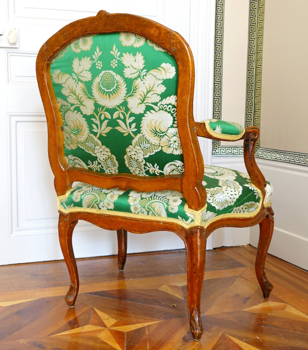 Henri Amand - Fauteuil à La Reine d'époque Louis XV - Estampille Et Jme-photo-3