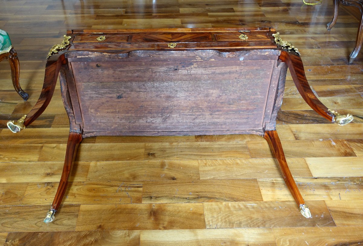 Léonard Boudin - Louis XV Period Violet Wood Lady's Desk - Stamped-photo-6