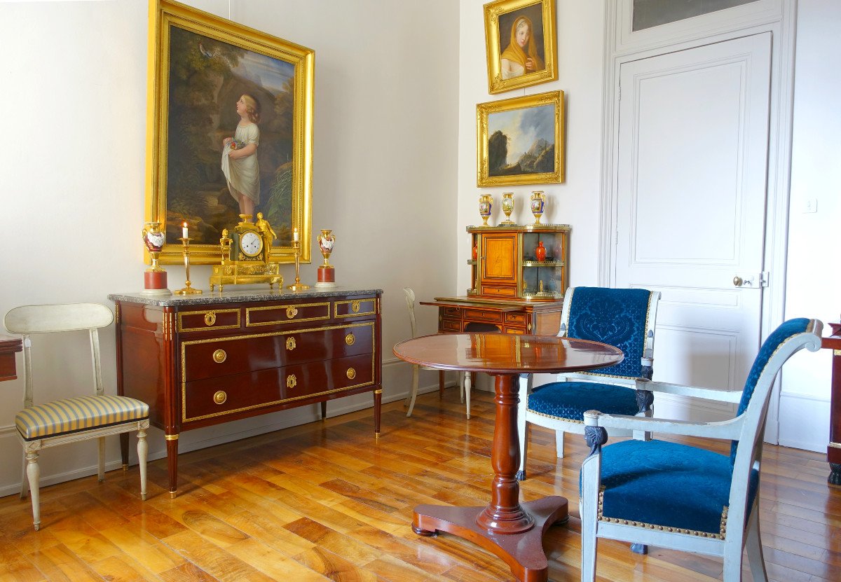 Alphonse Giroux Au Coq Honoré - Ecole Française Du Début 19e, Paysage Dans Le Goût De Pillement-photo-8