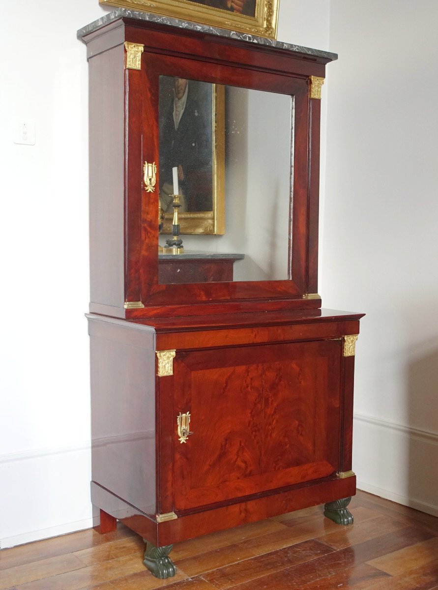 Meuble Cabinet Scriban d'époque Empire En Acajou