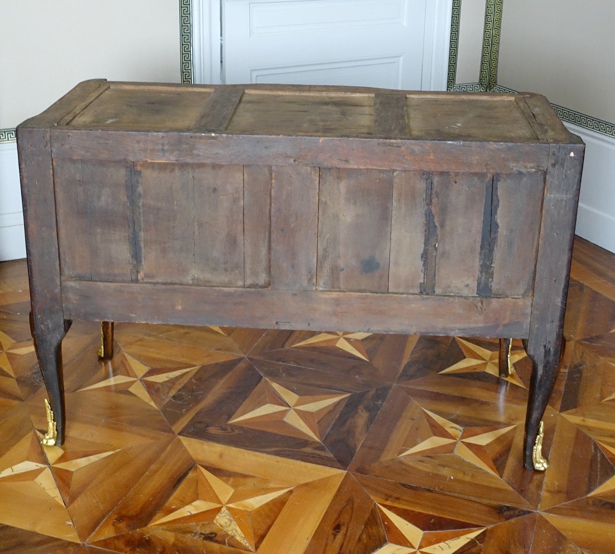 Rubestuck - Transition Period Chest Of Drawers In Stamped Marquetry - Breche d'Alep Marble-photo-6