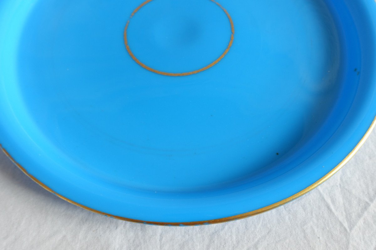 Baccarat - Plateau De Service En Opaline Bleu Turquoise - Circa 1840-photo-4